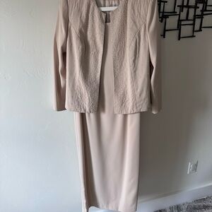 Elegant Cream Dress with Jacket